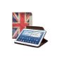 kwmobile® chic Leather Case for Samsung Galaxy Tab 10.1 4 T530 / T531 / T535 Blue Red function with practical support and Motif retro flags (England) (Electronics)
