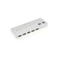 deleyCON 7 Port USB 3.0 Hub - Active with PSU - 2 fast charging ports with 1.5A for smartphones and tablets White (Electronics)