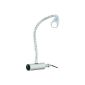 Ultrabright LED lamp with metal gooseneck for bed attachment