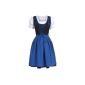 Dirndl 3 tlg.Trachtenkleid dress, blouse, skirt, Gr.  34-52 Black Blue (Textiles)