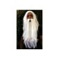 Set: wig and beard sorcerer / wizard, white wizard.  (Toy)