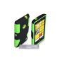 Nokia Lumia 520 Case Green / Black Tough Tough silicone gel mesh double combo enclosure (accessory)