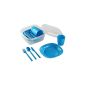 Picnicware picnic cutlery Camping tableware travel cutlery for 4 persons 22-piece Robust (Blue)