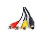 DIGIFLEX S-Video Cable 4-pin male to 3 RCA TV for PC and laptop (Electronics)