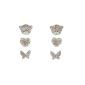 Me to You - G01J0046 - Lots 3 Children Earrings - Silver Plated - Crystal (Jewelry)