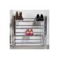 PULL shoe rack STRETCH of XTF 120 cm Shoe cupboard 4 levels silver chrome