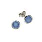 ZEEme Ladies Earrings 925 Sterling Silver 8mm Jade colored blue 358220355-2 (jewelry)