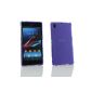 Me Out Kit FR TPU Gel Case + Screen Protector Film with microfiber for Sony Xperia Z1 - Purple Frost printing (Wireless Phone Accessory)