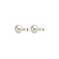 Classic sterling silver stud earrings freshwater pearl white with subtle AAA 7-7.5MM (jewelry)