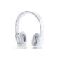 deleyCON Bluetooth Headset Earphone - [White] - Stereo - adjustable size - folded - extra soft cushion (Electronics)