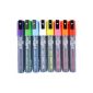 Chalk Markers Stationery Island W60 - 8 assorted colors - Felt Chalk Ink in liquid - Pointe bevel 6mm - 60 DAYS WARRANTY: SATISFACTION OR YOUR MONEY BACK 100% (Body Grey - erasing WITH DAMP) (Kitchen)