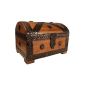 Pirate's Chest 23x16x16 cm light brown treasure chest look solid wood storage box ...