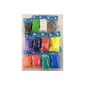 Lot 3600 Elastic Rubber + 12 + 144 hooks Hooks Clips S - To Loom (Loom) Bracelet - 18 sachets OF 12 colors - 100% compatible arc Loom, Cra-Z-Loom and Other kits looming - 3600 bands.  (Toy)