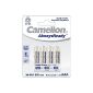Camelion Pack of 4 Batteries already loaded AlwaysReady Micro AAA Ni-Mh 1.2V 800mAh (Accessory)