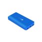 EC Technology 2nd Gen Deluxe 22400 mAh super capacity 3 USB Output External Battery compact with 3-mode LED flashlight ultra portable for most smartphones, iPads and Tablets - Blue (Electronics)