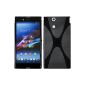 Silicone Case for Sony Xperia Z Ultra - black X-Style - Cover + PhoneNatic ​​Cubierta protective films