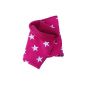 Warm wool scarf chicken, Spellweave, slip scarf, shawl in pink with white stars, fleece lining, for girls 20140914 (Textiles)