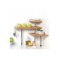 Bamboo Corner shelf and stainless steel - Kitchen - bathroom or desk - Ideal for space saving