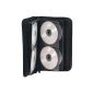 Ednet CD case made of nylon with a zipper for a maximum of 48 CD / DVD in transparent CD Cover color: black (Accessories)