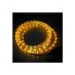 10m LED rope light yellow with prism effect Ø 13mm