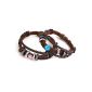Morella Lot 2 braided leather bracelets for women adorned with pearls and zirconias Brown (Jewelry)