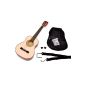 ts Ideas Children Guitar acoustic guitar in the 1/4 size in Naturbraun for 4 - 7 years with accessory set: guitar bag, strap and spare strings (Electronics)
