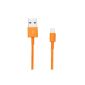 VEO | 8 pin cable for charging and sync cable for iPhone 6, iPhone 5, iPad Mini, iPad 4G, iPod Touch 5G Nano 7G, WHITE, 1 METRE, ORANGE (Electronics)
