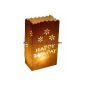 10 white paper happy birthday candle lighting lanterns paper bags (kitchen)