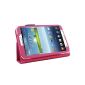 Case Leather Flip Case for Samsung Galaxy Tab 3 7.0 (Hot Pink) (Electronics)