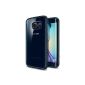 Spigen ® protective sleeve Samsung Galaxy S6 Edge Cover ULTRA HYBRID [Air-Cushion edge protection technology - Bumper Case] ​​- Case Samsung Galaxy S6 Edge / SVI, transparent back cover - black blue [Metal Slate - SGP11415] (Wireless Phone Accessory)