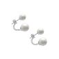 Woman Earrings -Silver 925/1000 dual 6mm and 8mm pearl hoop earrings (Jewelry)