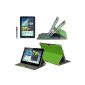 Swees® Multi-angle Stand Leather Case Case Case for Samsung Galaxy Tab 2 P5100 P5110 & (10.1 inch) tablet contains, screen protector & Stylus- Green (Electronics)