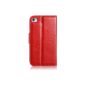 Blumax PU leather book style cell phone case for Apple iPhone 4 / 4S Ultra thin red (Accessories)
