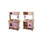 noble large play kitchen wooden kitchen on both sides with rollers and lots of accessories (toys)