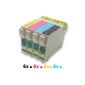 Lot of 24 generic ink cartridges (not original) compatible with the following printers: Epson Stylus Office BX305F BX305FW BX305FW More Stylus S22 SX125 SX130 SX235W SX420W SX425W SX435W SX445W SX430W.  Replace the original references: EPSON T1281 T1282 T1283 T1284.  (Office supplies)