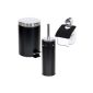 TecTake® Exclusive 3-piece Bath set toilet roll holder toilet brush + + bucket