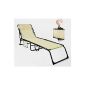Garden chair, deck chair, sun lounger, Kippliege, Gartenliege beige (OGS10-MI)