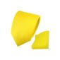 beautiful TigerTie Satin Tie + Handkerchief in yellow light yellow bright yellow Uni - Tie tie (Textiles)