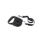 Ferplast 75002017 leash FLIPPY REGULAR SMALL, for dogs and cats, retractable, length: 5 m, animal weight: max.  12 Kg, black (Misc.)