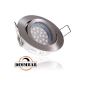 LED recessed light set with LED GU10 spotlight brand - silver brushed - dimmable - from LEDANDO - 5W - adjustable - warm white - 60 ° beam angle - A + - 50W Replacement