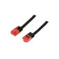 BIGtec 2m CAT.5e Ethernet LAN patch cable red plug Gigabit network cable patch cable black ribbon cable ribbon (RJ45, Cat 5e, Foiled Twisted Pair, 1000 Mbit / s) 2 x RJ45 connectors ideal for switch, DSL connections, patch panels, patch panels, routers , Modem, Access Point and other devices with RJ45 connection, cable CAT CAT cable CAT5e ISDN cable flat cable (electronics)