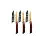 Dailycious ®, Set of 3 steak knives ceramic knife TITANIUM gold // Channel Bi-Color Black ABS / Silicone Rouge.  Steak Knife 10cm Blade + protective sheaths (Kitchen)