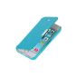 kwmobile® Protective case with flap practical and stylish Apple iPhone 5 / 5S Silver Light Blue (Wireless Phone Accessory)