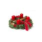 Genuine Advent highlights, 30 cm in diameter, made of genuine nobilis green, with red candles (garden products)