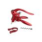 Fackelmann 49722 Corkscrew with Spare Automatic Wick Cutting Film and Metallic Red (Kitchen)