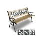 Wooden garden bench and cast iron - 122 x 56 x 74 cm - tulip design