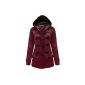 Cexi Couture - Women's duffle coat trench coat with hood toggles winter jacket 36 - 48-44, Maroon (Textiles)