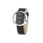 AMPM24 Sports Quartz Watch Elegant Transparent Dial Black Leather Strap Unisex - WAA024 (Watch)