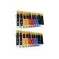 20 compatible cartridges CANON PGI-5 / CLI-8 with Chip and level indicator | 4x black (PGI-5BK) 4x black (CLI 8BK) / cyan (CLI 8C) / magenta (CLI-8M) / Yellow (CLI 8Y) | suitable for Canon PIXMA MP500 MP510 MP520 MP530 MP600 MP610 MP800 MP600R MP800R MP810 MP830 MP960 MP970 MX700 MX850 iP4200 iP5200 (Office supplies & stationery)