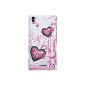 Creator Case for Sony Xperia T3 - Case / Shell / Cover White protection / pink Plastic Rigid (solid rear) with pink heart motif (Electronics)